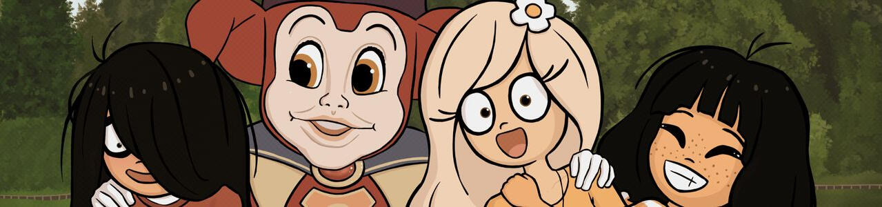 petje banner of Maya, Pardoes, Coco, and Mymy at Efteling